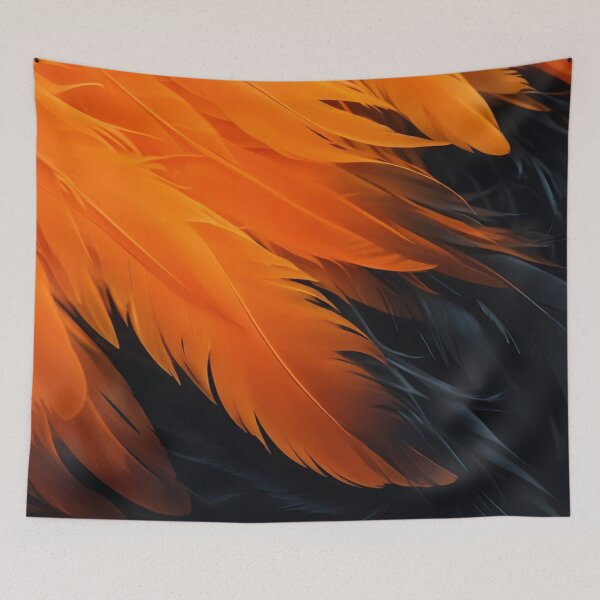 Item preview, Fiery Orange and Red Feathers - Vibrant Abstract Phoenix Pattern designed and sold by LYAN-STORE.