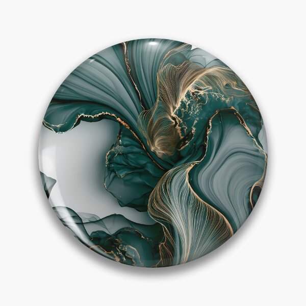 Item preview, Emerald Golden Fluid Marble Abstraction designed and sold by CosmicGlyph.