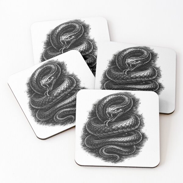Item preview, Shadow Fang Snake – Dark Gothic Serpent Illustration Sticker designed and sold by LevelUpReads.