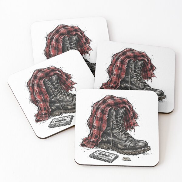 Item preview, Grunge Flannel Combat Boot 90s Seattle Music designed and sold by ryanguas.