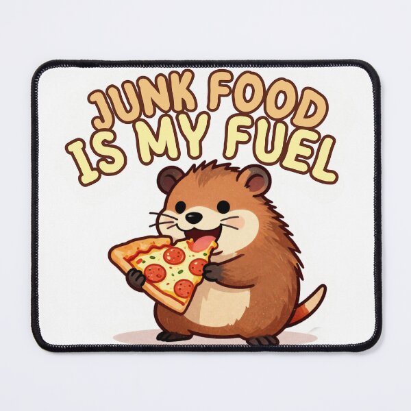 Item preview, Junk Food Is My Fuel Cute Otter Pizza Lover designed and sold by ANoelleART.