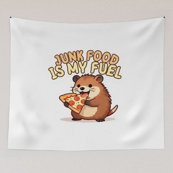 Item preview, Junk Food Is My Fuel Cute Otter Pizza Lover designed and sold by ANoelleART.