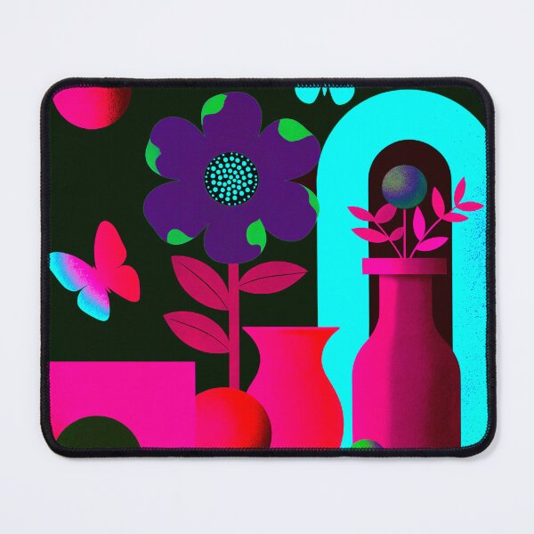 Item preview, Neon Midnight Botanical Dream | Retro Pop Floral Wall Art designed and sold by joycrysstudio.