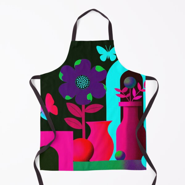 Item preview, Neon Midnight Botanical Dream | Retro Pop Floral Wall Art designed and sold by joycrysstudio.