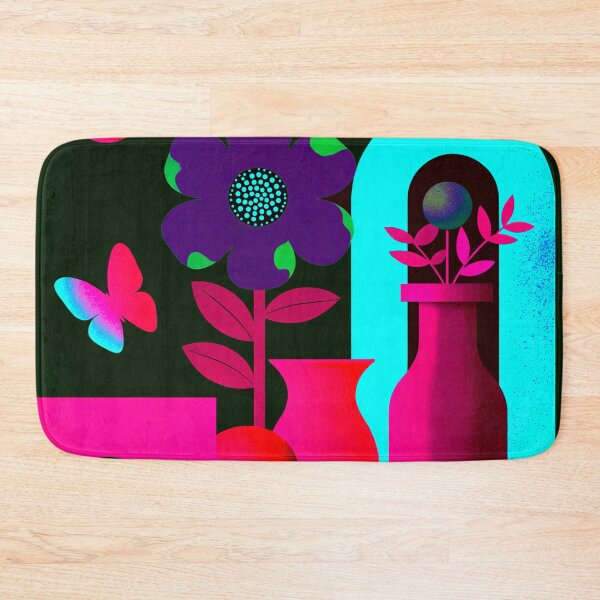Item preview, Neon Midnight Botanical Dream | Retro Pop Floral Wall Art designed and sold by joycrysstudio.