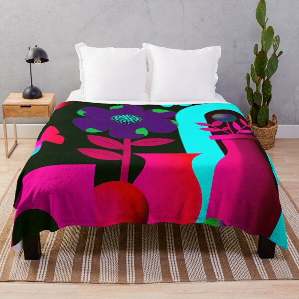 Item preview, Neon Midnight Botanical Dream | Retro Pop Floral Wall Art designed and sold by joycrysstudio.