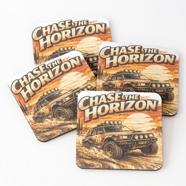 Item preview, Chase The Horizon – Retro Off-Road Desert Racing Sticker designed and sold by LevelUpReads.