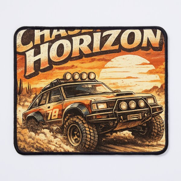 Item preview, Chase The Horizon – Retro Off-Road Desert Racing Sticker designed and sold by LevelUpReads.