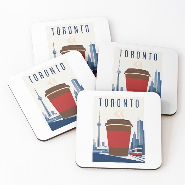 Item preview, Toronto Canada Coffee Cup Skyline Retro Poster designed and sold by Beyond Destinations.