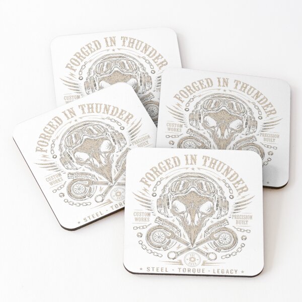 Item preview, Forged In Thunder – Mechanical Skull Garage Sticker designed and sold by LevelUpReads.