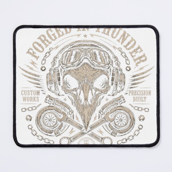 Item preview, Forged In Thunder – Mechanical Skull Garage Sticker designed and sold by LevelUpReads.