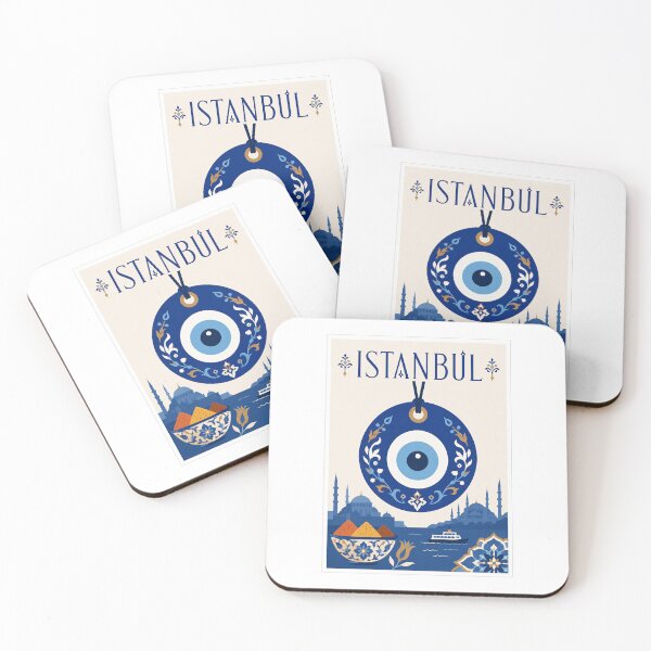 Item preview, Istanbul Turkey Evil Eye Vintage Poster designed and sold by Beyond Destinations.