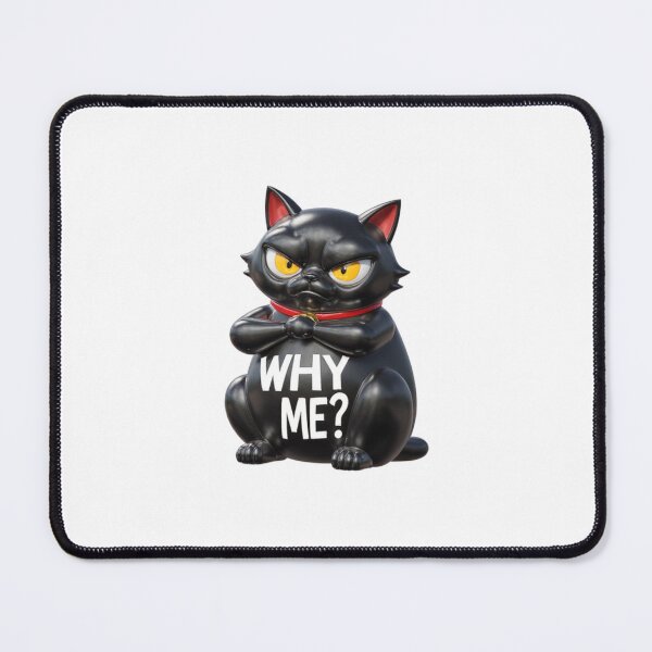 Item preview, Why Me Grumpy Black Cat Funny Sarcastic Cat Lover Gift designed and sold by kmf1313.