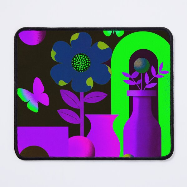 Item preview, Electric Neon Bloom Portal | Cyber Botanical Wall Art designed and sold by joycrysstudio.