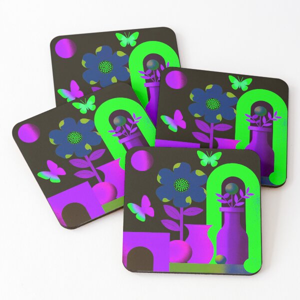Item preview, Electric Neon Bloom Portal | Cyber Botanical Wall Art designed and sold by joycrysstudio.