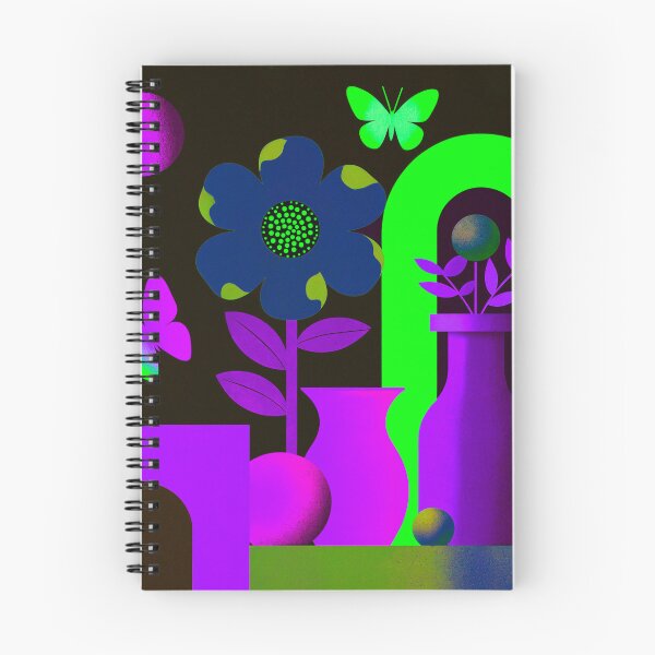 Item preview, Electric Neon Bloom Portal | Cyber Botanical Wall Art designed and sold by joycrysstudio.