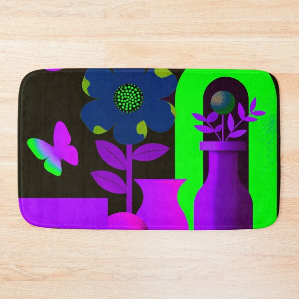 Item preview, Electric Neon Bloom Portal | Cyber Botanical Wall Art designed and sold by joycrysstudio.