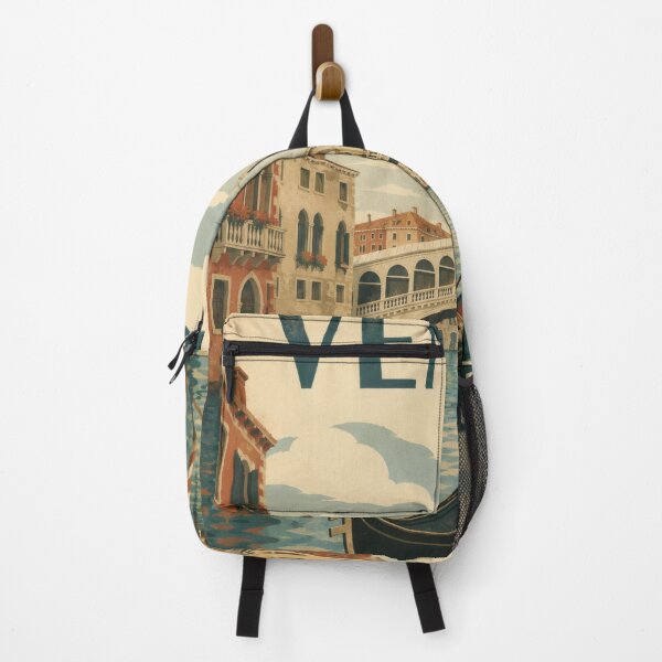 Item preview, Venice Italy Vintage Travel Poster - Gondola Canal Cityscape designed and sold by Ar0undTheW0rld.