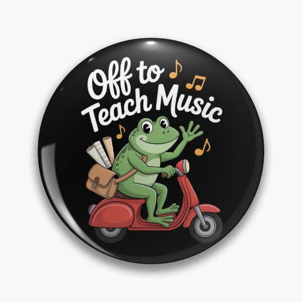 Item preview, Music Teacher Frog Off to Teach Scooter Design designed and sold by SuperAndSocial.