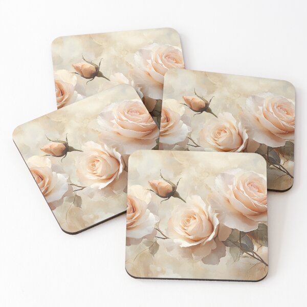 Item preview, Elegant Blush Rose Art, Soft Ivory Cream Minimal Floral Illustration designed and sold by daila70.