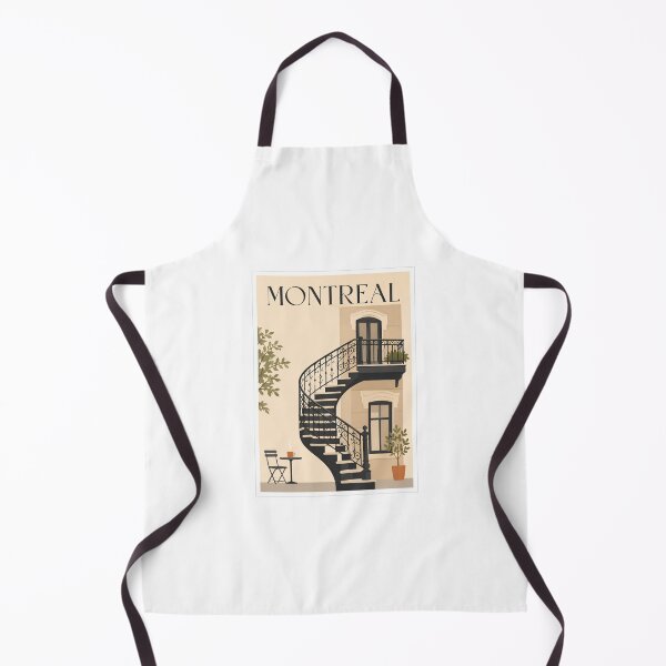 Item preview, Montreal Canada Outdoor Spiral Staircase Retro Poster designed and sold by Beyond Destinations.