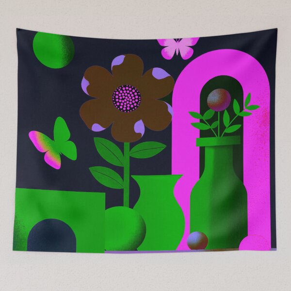 Item preview, Neon Forest Bloom | Electric Botanical Pop Art designed and sold by joycrysstudio.