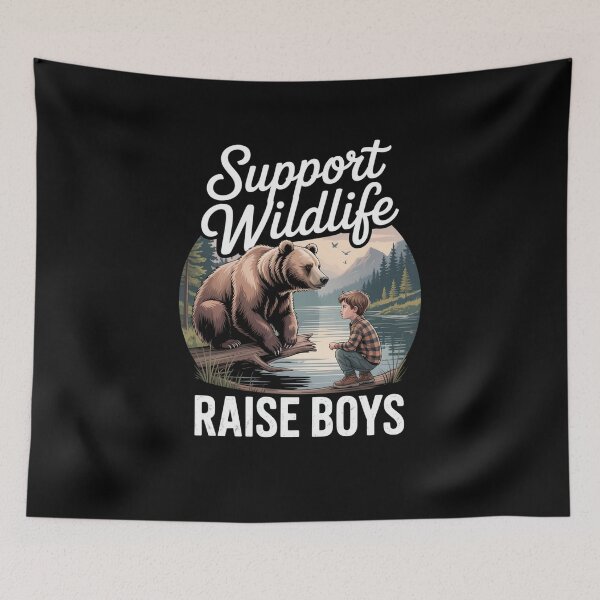 Item preview, Support Wildlife Raise Boys Bear Nature Lover designed and sold by SuperAndSocial.
