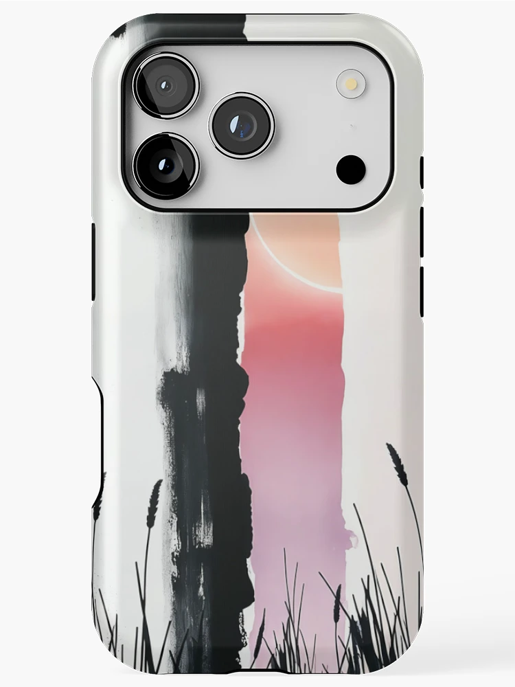 Thumbnail 1 of 4, iPhone Case, Minimal Sunset Reedscape designed and sold by ScreenPin.