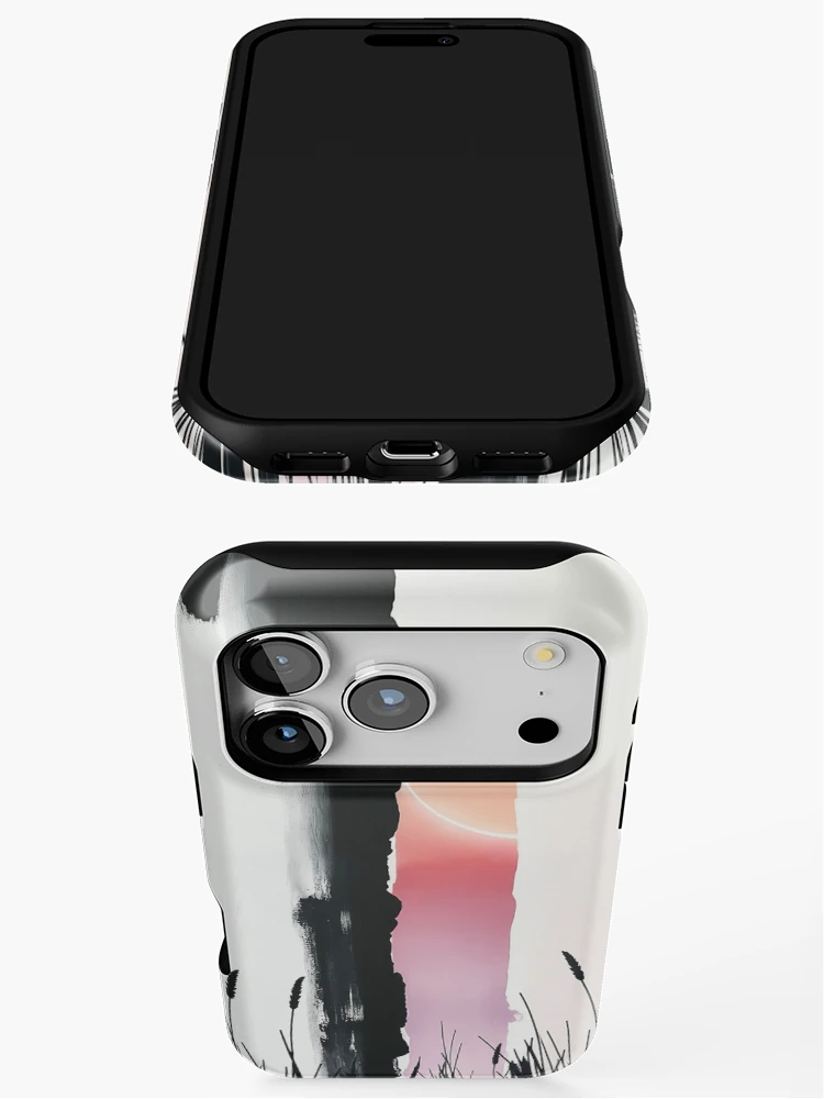 Thumbnail 3 of 4, iPhone Case, Minimal Sunset Reedscape designed and sold by ScreenPin.