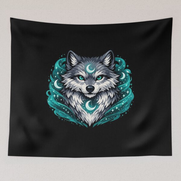 Item preview, Mythical Wolf Spirit Celestial Moon Guardian designed and sold by tineldesign.