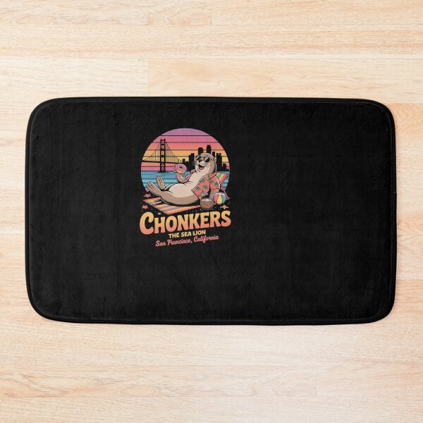 Item preview, San Francisco Chonkers Sea Lion Donut Retro Sunset designed and sold by SuperAndSocial.