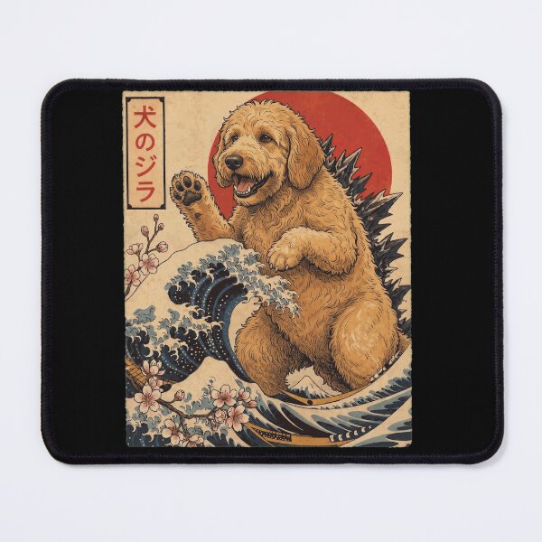 Item preview, Goldendoodle Dogzilla Japanese Wave Art Dog Owner designed and sold by TerryConnells.