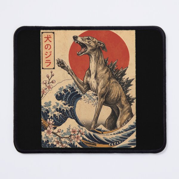 Item preview, Greyhound Dogzilla Japanese Wave Art Dog Owner designed and sold by TerryConnells.
