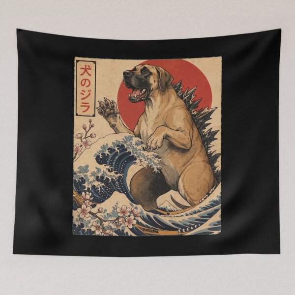 Item preview, Great Dane Dogzilla Japanese Wave Art Dog Owner designed and sold by TerryConnells.