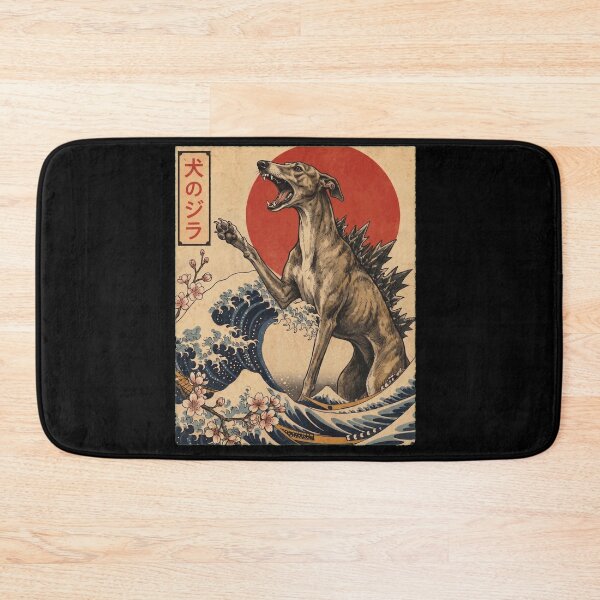 Item preview, Greyhound Dogzilla Japanese Wave Art Dog Owner designed and sold by TerryConnells.