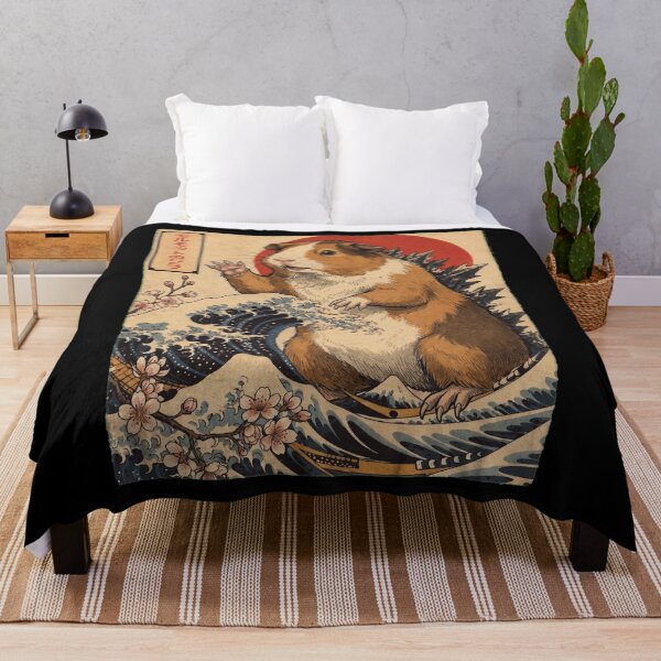 Aperçu de l'œuvre Cochon d'Inde Zilla, art japonais, animal, amoureux des cochons d'Inde créée et vendue par TerryConnells.
