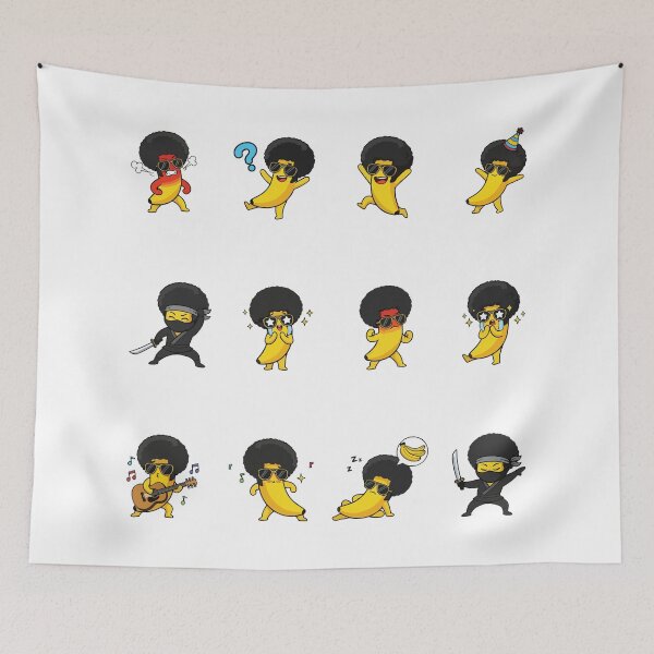 Item preview, Afro Banana Retro Emoji Sticker Pack designed and sold by RamyGallery.