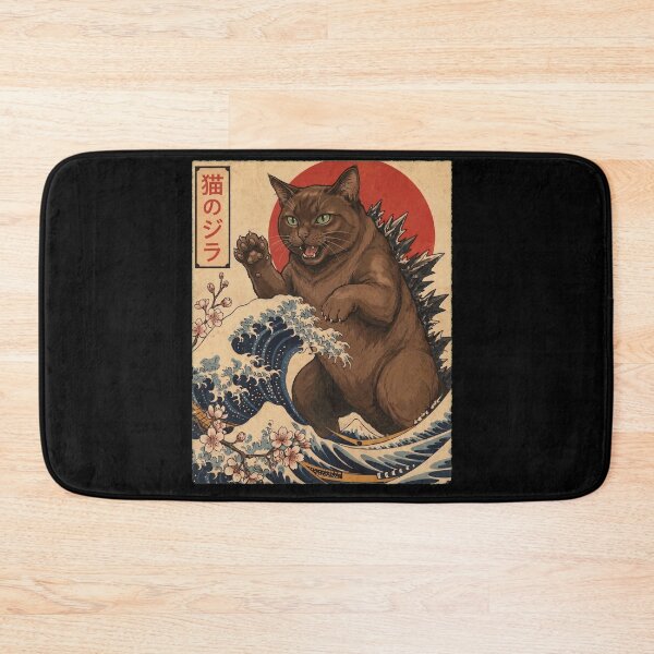 Item preview, Havana Brown Catzilla Japanese Wave Art Cat Owner designed and sold by TerryConnells.