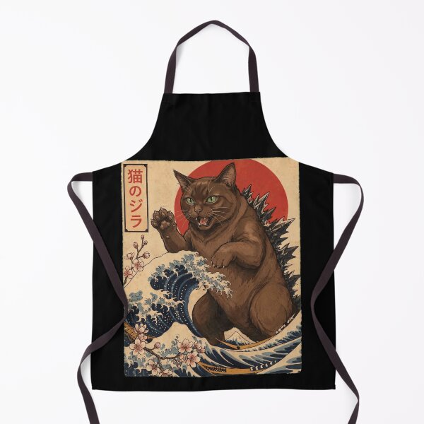 Item preview, Havana Brown Catzilla Japanese Wave Art Cat Owner designed and sold by TerryConnells.