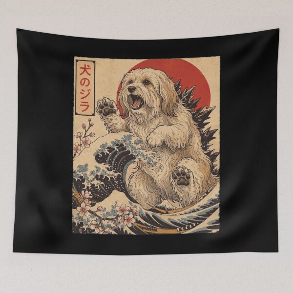 Item preview, Havanese Dogzilla Japanese Wave Art Dog Owner designed and sold by TerryConnells.