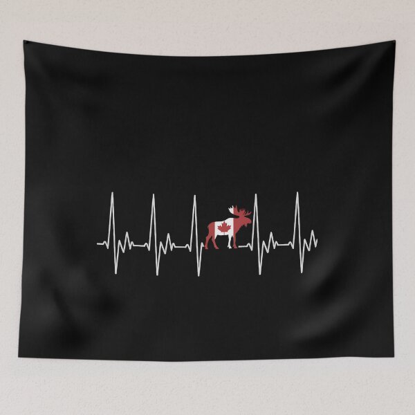 Item preview, Canadian Moose Heartbeat EKG Pulse Canadian Flag Canada designed and sold by TrinaEspinoza.