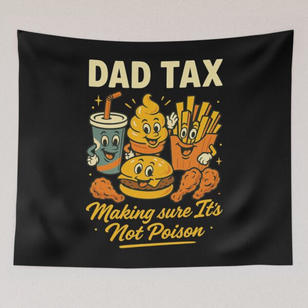 Item preview, Dad Tax Cartoon Fast Food Crew Funny Father Classic T-Shirt designed and sold by RRMadeArt.