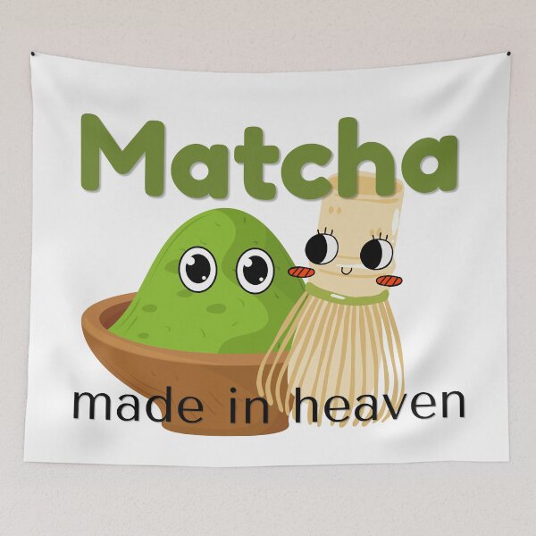 Item preview, Matcha Made in Heaven Cute Cartoon | Aesthetic Green Tea Pun designed and sold by Niji Hibana.