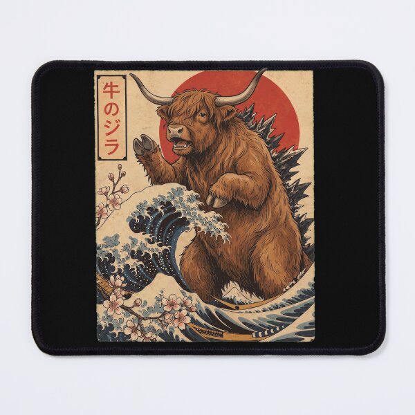 Item preview, Highland Cowzilla Japanese Wave Art Animal Highland Cow Lover designed and sold by TerryConnells.