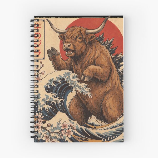 Item preview, Highland Cowzilla Japanese Wave Art Animal Highland Cow Lover designed and sold by TerryConnells.