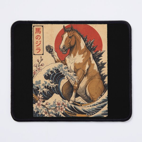 Artikelvorschau, Horsezilla, japanische Wellenkunst, Tier, Pferdeliebhaber entworfen und verkauft von TerryConnells.