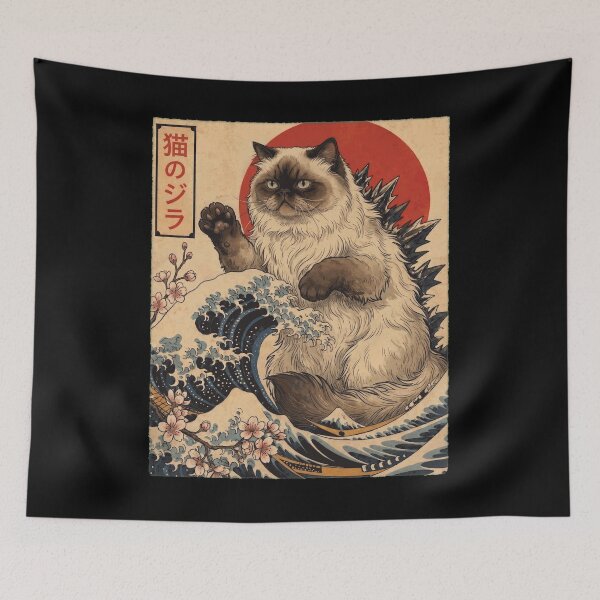 Item preview, Himalayan Catzilla Japanese Wave Art Cat Owner designed and sold by TerryConnells.
