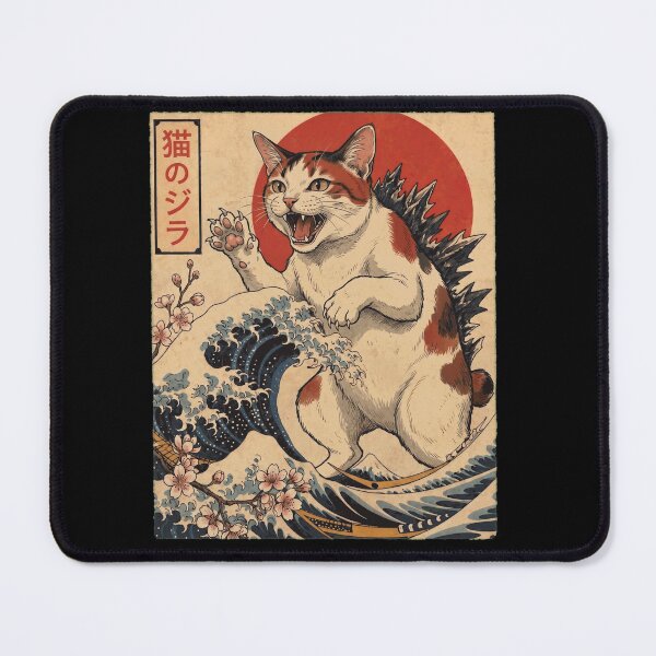 Item preview, Japanese Bobtail Catzilla Japanese Wave Art Cat Owner designed and sold by TerryConnells.
