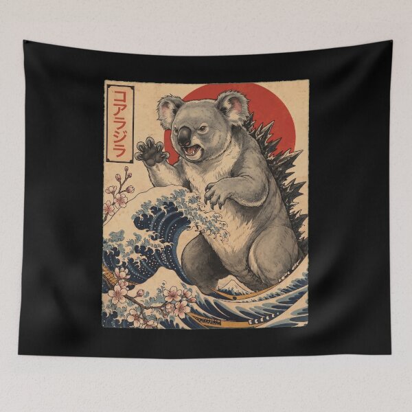 Item preview, Koalazilla Japanese Wave Art Animal Koala Lover designed and sold by TerryConnells.