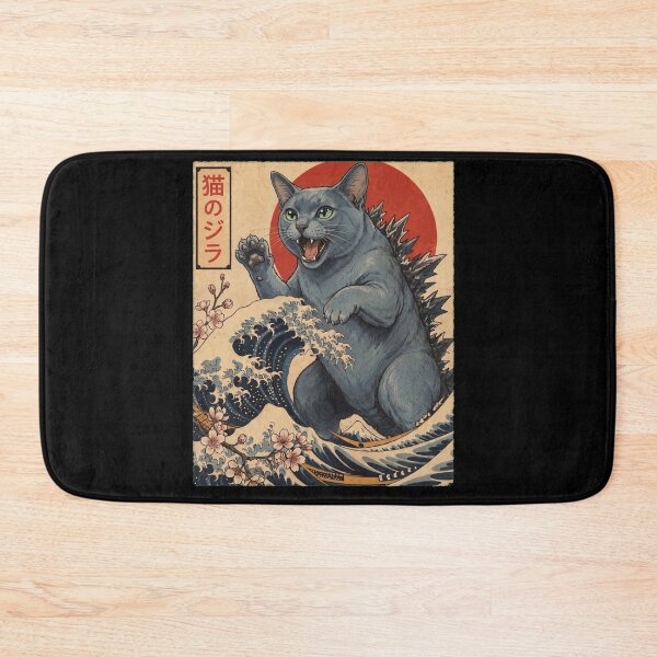 Item preview, Korat Catzilla Japanese Wave Art Cat Owner designed and sold by TerryConnells.